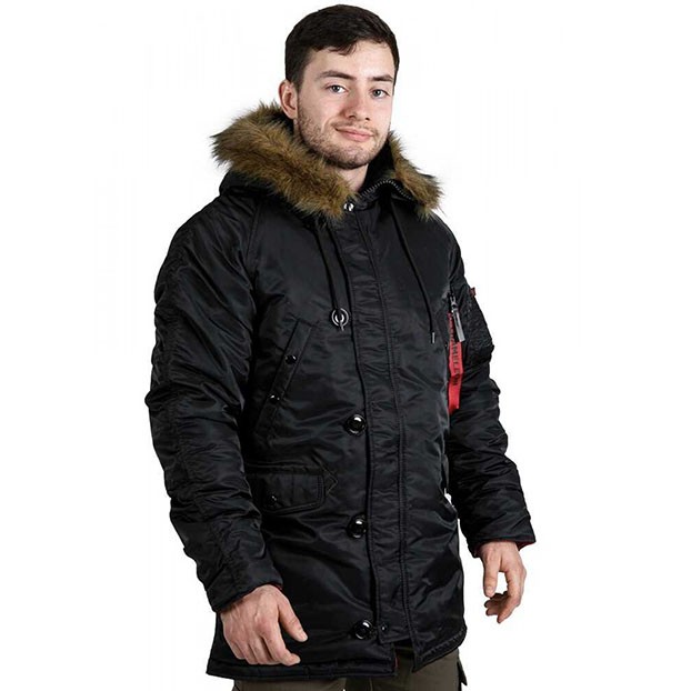 Зимняя аляска N-3B Slim Fit Black Chameleon
