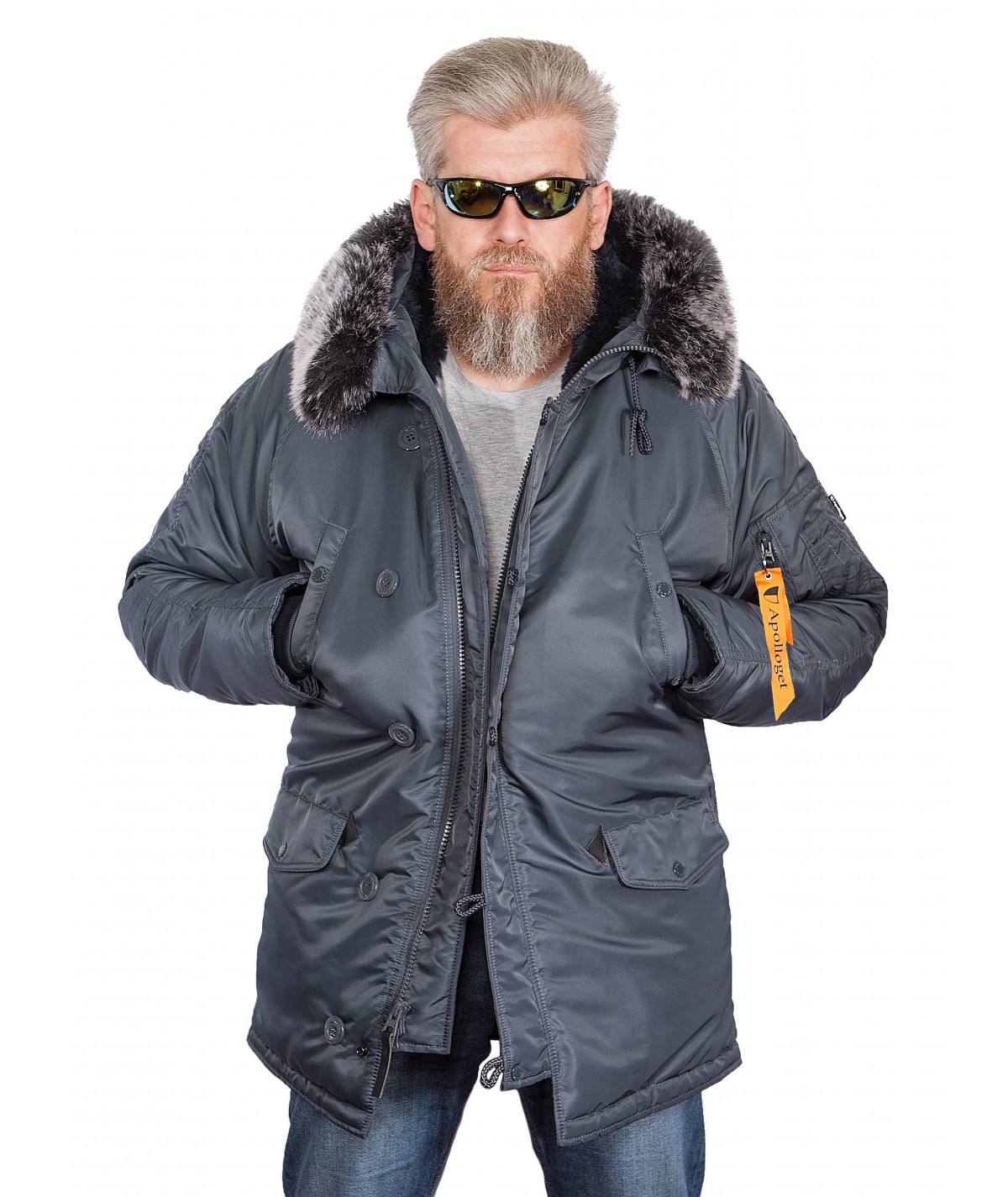 Зимняя парка N-3B HUSKY steel/blue Apolloget