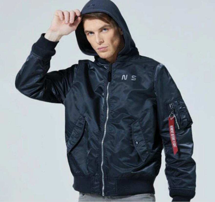 Куртка - бомбер с капюшоном NASA Alpha Industries
