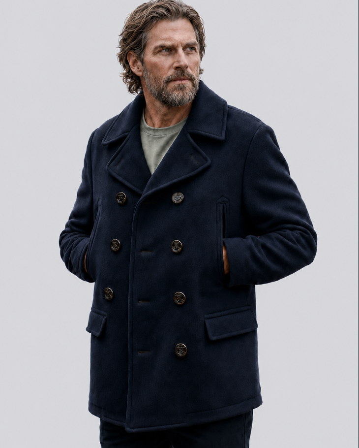 Морской бушлат Peacoat (Long)синий Foersverd