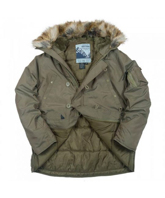  Куртка с мехом N3B Oxford Nord Storm Gothic Olive изображение 2 